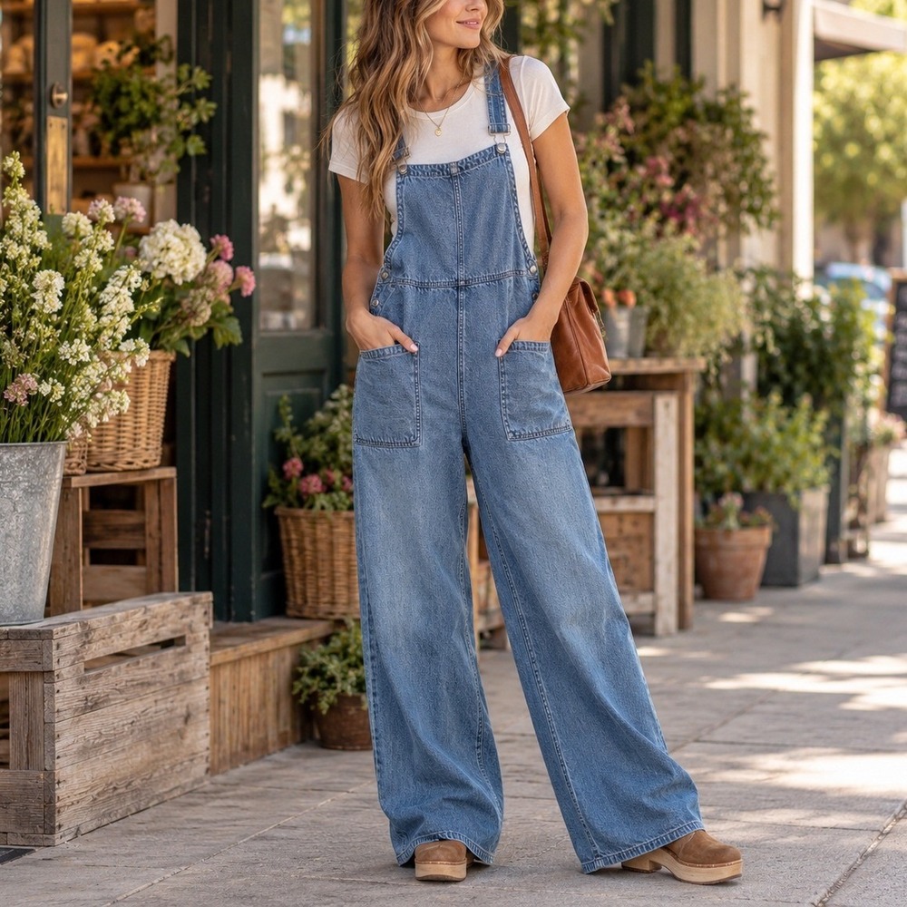 Madewell Wide Leg Overalls XL Ashbury Wash Airy Denim NWOT Utility Heritage